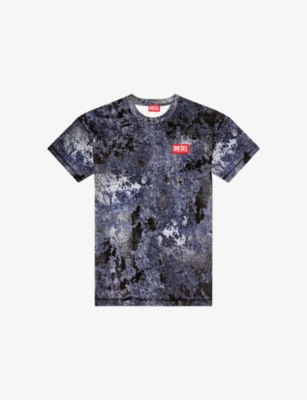 DIESEL: T-Boxt-R12 Brand-Patch Cotton-Jersey T-Shirt