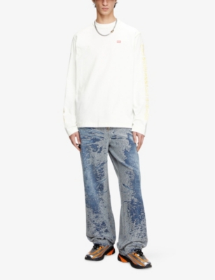 DIESEL: T-Crane-LS-R1 Graphic-Print T-Shirt