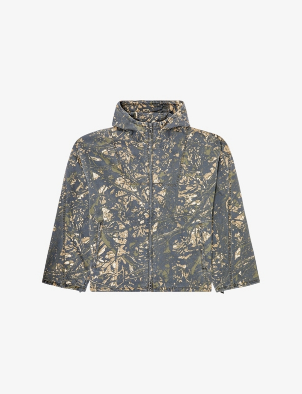 J Lint Camo-Print Relaxed-Fit Hooded Denim Jacket