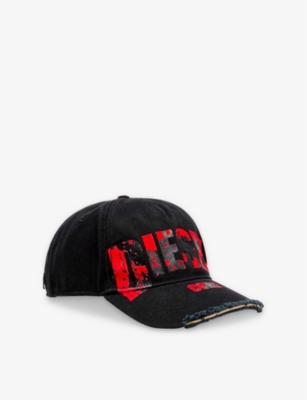 DIESEL: C-Hase Distressed Denim Baseball Cap