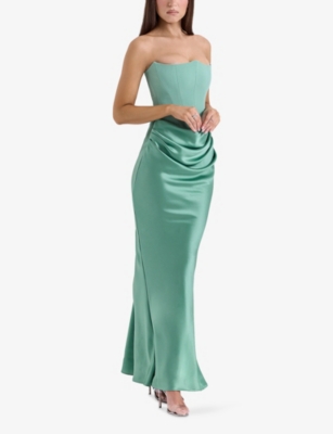 HOUSE OF CB: Persephone Corset Woven Maxi Dress