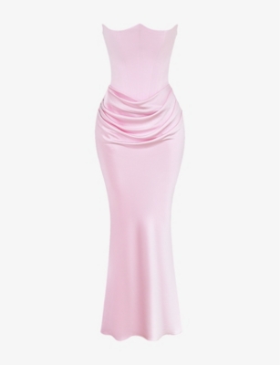 House Of Cb Womens Rose Shadow Persephone Corset Woven Maxi Dress In Rose Shadow