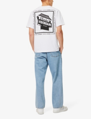 ICECREAM MENS WHITE CREWNECK BRAND-PRINT COTTON-JERSEY T-SHIRT XL 