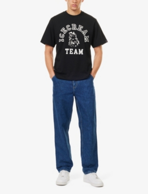 ICECREAM MENS ICECREAM TEAM SHORT-SLEEVE COTTON-JERSEY T-SHIRT BLACK 