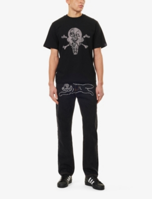 ICECREAM MENS BLACK RHINESTONE-EMBELLISHED SHORT-SLEEVE COTTON-JERSEY T-SHIRT XL 