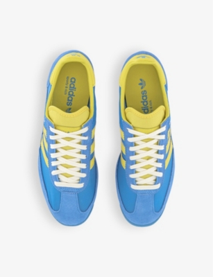 Adidas Originals Womens Real Blue Light Yellow W Adidas X Sporty & Rich Sl 72 Suede And Mesh Low-top Trainers In Real Blue Light Yellow W