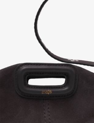 Maje Womens Grey Miss M Mini Suede Shoulder Bag In Gray
