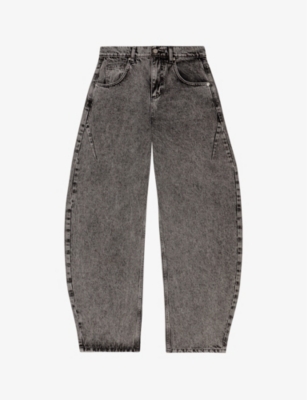 MAJE: Barrel-leg relaxed-fit high-rise denim jeans