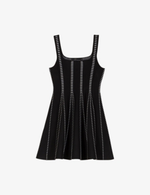 MAJE: Striped Jacquard Knitted Mini Dress