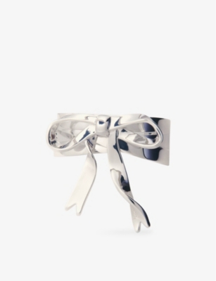 Maje Womens  Bow Brass Cuff In Noir / Gris