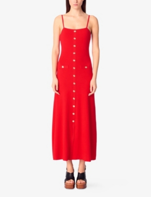 MAJE: Ribbed Sleeveless Knitted Maxi Dress