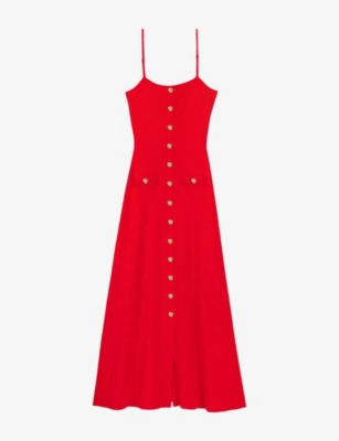 MAJE: Ribbed Sleeveless Knitted Maxi Dress