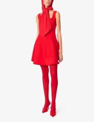 Maje Minikleid Aus Tweed Aus Einer Baumwollmischung In Rouges