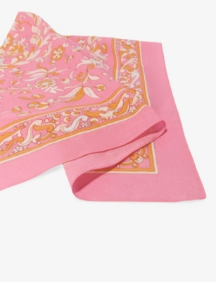 MAJE: Bandana-Pattern Square Cotton Scarf