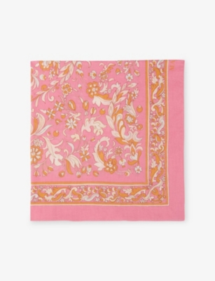 MAJE: Bandana-Pattern Square Cotton Scarf