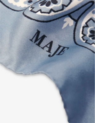 MAJE: Paisley-Print Silk Bandana Scarf