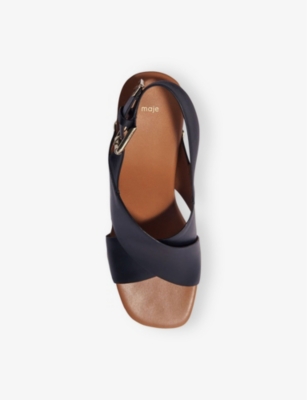 Maje 100mm Platform Sandals In Noir / Gris