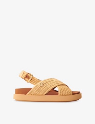 MAJE: Raffia-Effect Flat Sandals