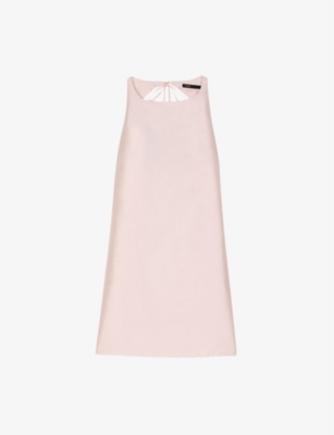MAJE: Sleeveless tie-back satin mini dress