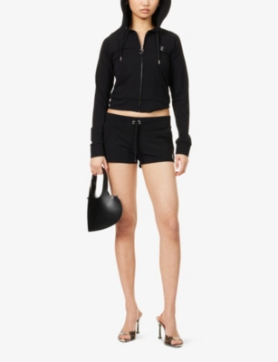 JUICY COUTURE: Ola Rhinestone-Text Jersey Hoody