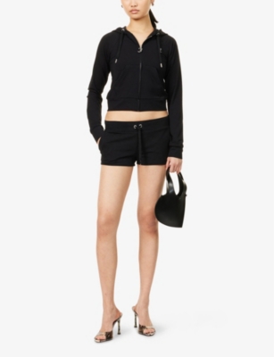 JUICY COUTURE: Rhinestone-Text Slim-Fit Jersey Shorts