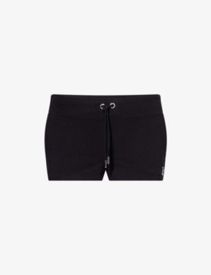 JUICY COUTURE: Rhinestone-Text Slim-Fit Jersey Shorts