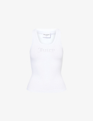 JUICY COUTURE: Racer Ribbed Stretch-Cotton Vest
