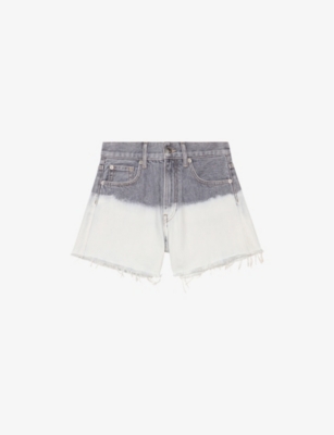 MAJE: Tie-Dye High-Rise Denim Shorts