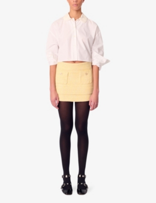 MAJE: Pocket-Front Tweed Mini Skirt