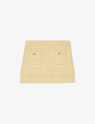 MAJE: Pocket-Front Tweed Mini Skirt