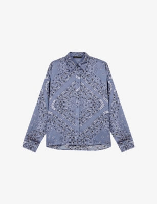 MAJE: Bandana-Print Long-Sleeve Woven Shirt