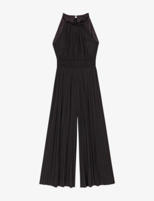 MAJE: Wide-Leg Pleated Woven Jumpsuit