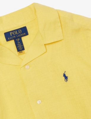 POLO RALPH LAUREN: Logo-Embroidery Camp Linen Shirt 6-14 Years