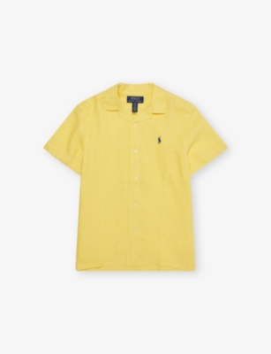 POLO RALPH LAUREN: Logo-Embroidery Camp Linen Shirt 6-14 Years