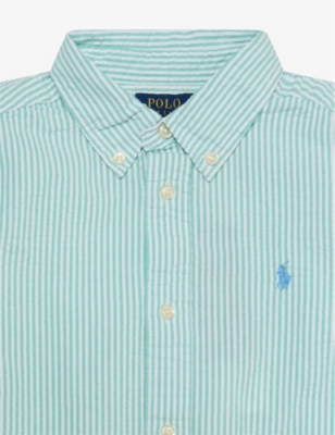 POLO RALPH LAUREN: Striped Button-Down Cotton-Poplin Shirt