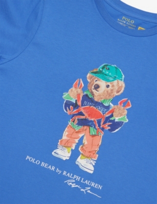 POLO RALPH LAUREN: Bear-Print Short-Sleeve Cotton-Jersey T-Shirt 6-14 Years