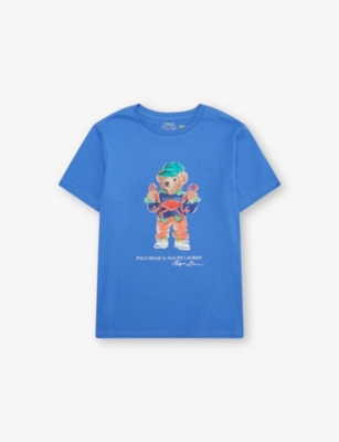 POLO RALPH LAUREN: Bear-Print Short-Sleeve Cotton-Jersey T-Shirt 6-14 Years