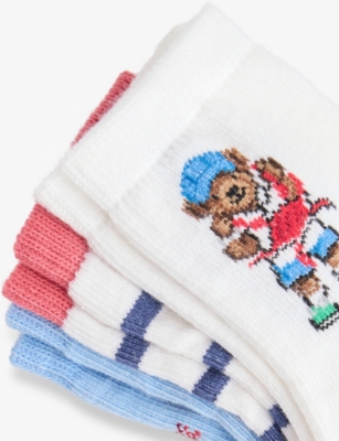 POLO RALPH LAUREN: Crab-Motif Graphic-Print Pack of Three Cotton-Blend Socks