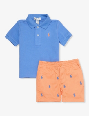 POLO RALPH LAUREN: Brand-Embroidery Piece-of-Two Cotton Set