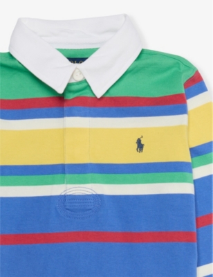 POLO RALPH LAUREN: Striped Long-Sleeves Cotton-Jersey Rugby Shirt