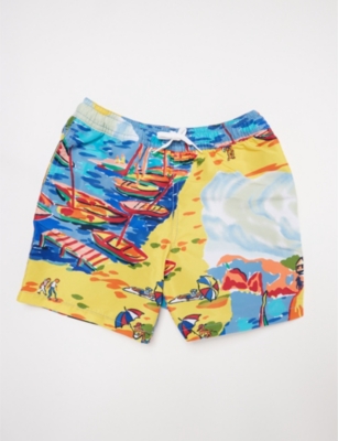 POLO RALPH LAUREN: Boys' Graphic-Print Swim Shorts