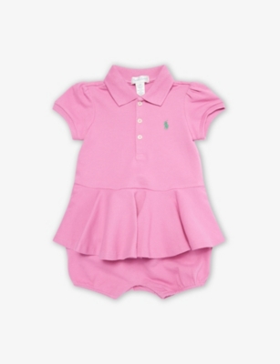 POLO RALPH LAUREN: Baby Girl Polo Pony Stretch-Cotton Romper
