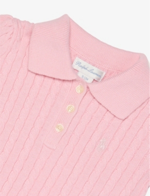 POLO RALPH LAUREN: Baby Girl Mini Cable Cotton Knitted Day Dress 3-24 Months