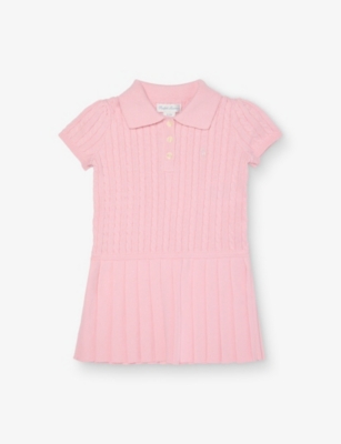 POLO RALPH LAUREN: Baby Girl Mini Cable Cotton Knitted Day Dress 3-24 Months