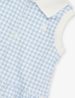 POLO RALPH LAUREN: Baby Girl Gingham-Print Cotton Hat, Shirt And Shorts Set