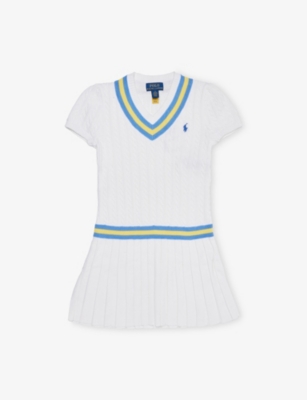 POLO RALPH LAUREN: Girls' Cricket-Stripe Cotton-Knit Mini Dress