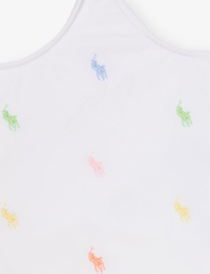 POLO RALPH LAUREN: Polo Pony-Print Tie-Shoulder Swimsuit 5-6 Years
