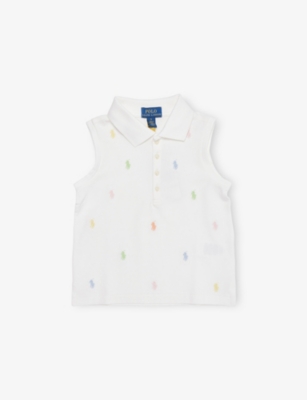 POLO RALPH LAUREN: Girls' Logo-Embroidered Sleeveless Cotton Polo Shirt