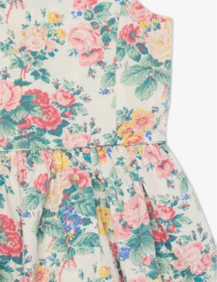 POLO RALPH LAUREN: Floral Sleeveless Cotton-Poplin Dress