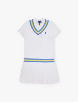 POLO RALPH LAUREN: Girls' Cricket-Stripe Cotton Jumper Dress